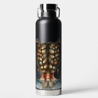 WOMAN WITH COLORFUL CHRISTMAS LIGHTS IN HER HAIR WATERFLES