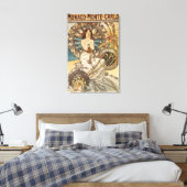 Woman with Feathers - PLM Railway Travel Poster Canvas Afdruk (Insitu (Slaapkamer))