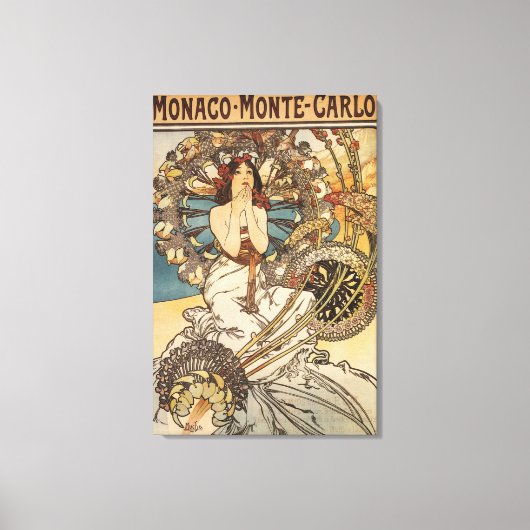 Woman with Feathers - PLM Railway Travel Poster Canvas Afdruk (Voorkant)