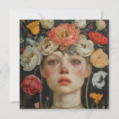 WOMAN WITH FLOWERS KAART (Voorkant)