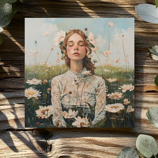 WOMAN WITH FLOWERS KAART