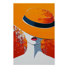 Woman with Hat Perfect Poster