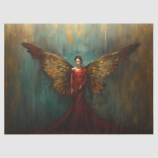 Woman with wings, Angel, Decoupage, Tissue paper,  Tissuepapier