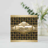 Womans Black Gold Fête Invitations (Debout devant)