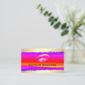 Womans Eye Logo | Goud geborsteld Visitekaartje (Staand voorkant)