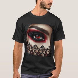 Woman's eye with a striking red iris t-shirt