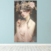 Woman's Femininity, Nouveau Art Canvas Afdruk (Insitu (Houten vloer))