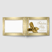 Womans Gold 50th Birthday Party Livre d'invités (Complet)