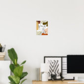 Womans laten zien hoe modern kunst afdrukken, Abst Poster (Thuiskantoor)
