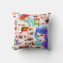 Womans onderhuidse collage kussen