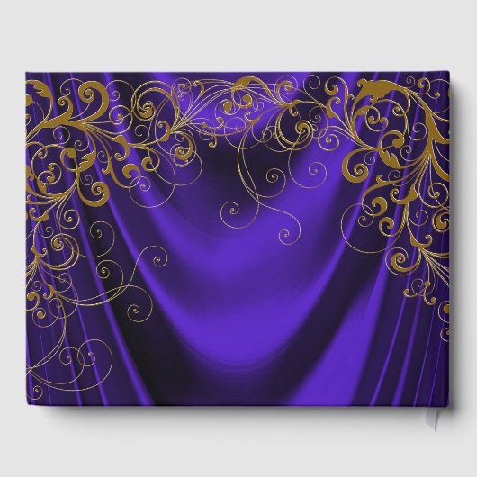 Womans Purple Gold Anniversaire Livre d'or (Verso)