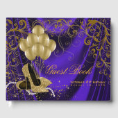 Womans Purple Gold Anniversaire Livre d'or (Recto)