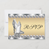 Womans Silver Gold Diamond Bling RSVP (Devant)