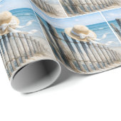 Woman's Summer Straw Hat In Ocean Breeze Cadeaupapier (Rol Hoek)