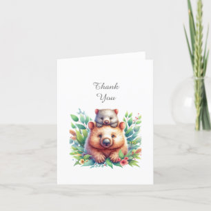 Wombat Animaux Baby shower Merci Carte de note