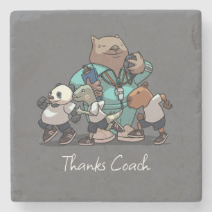 Wombat Bedankt Coach Cadeau Sport Trainer Kunstwer Stenen Onderzetter