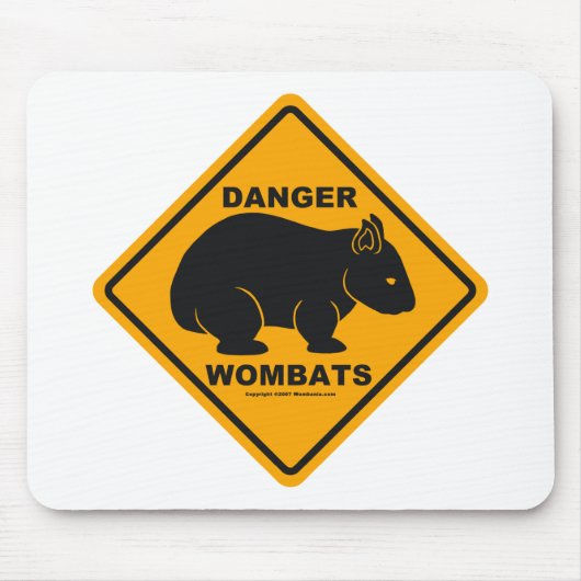 Wombat Danger Road Sign Muismat (Voorkant)