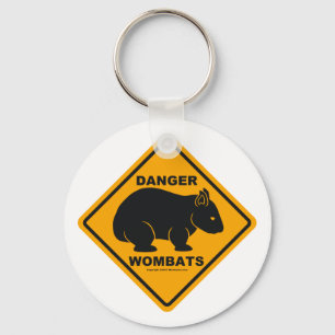 Wombat Danger Road Sign Sleutelhanger