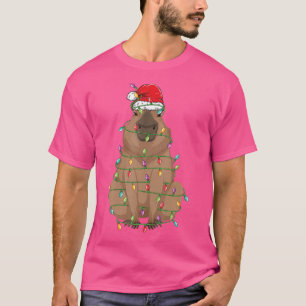 Wombat Dearing Santa Hat Xmas Light Wombat Lover C T-shirt