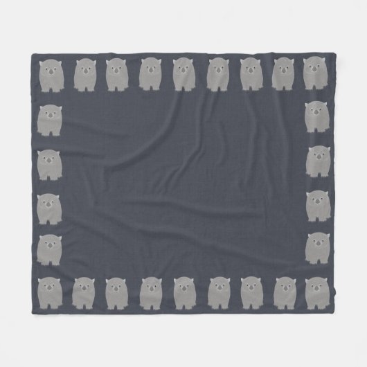 Wombat Fleece Blanket (Voorkant (Horizontaal))