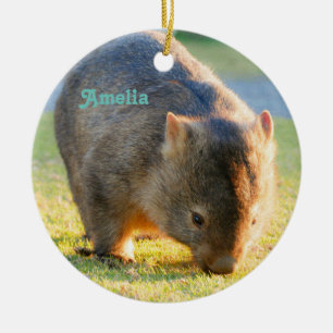 Wombat Fun Cute Name Australian Natuur Fotografie Keramisch Ornament