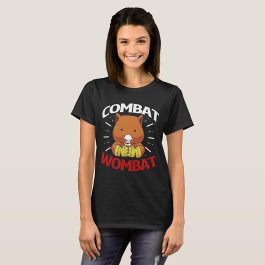 Wombat Funny Marsupial Wombat Combat Australië T-shirt (Voorkant volledig)