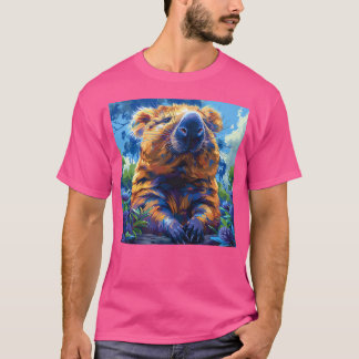 Wombat laat kleurrijk achter t-shirt