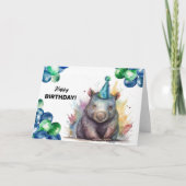 Wombat met ballonnen en Party Pet Happy Birthday Kaart (Voorkant)