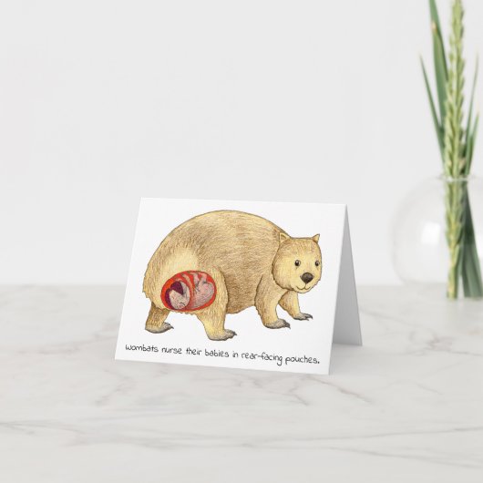 Wombat Moederdag Kaart (Voorkant)