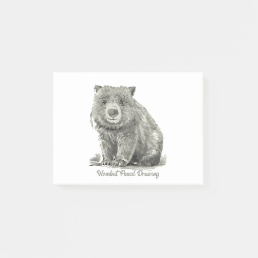 Wombat Potcil Tekening Post-it® Notes (Voorkant)