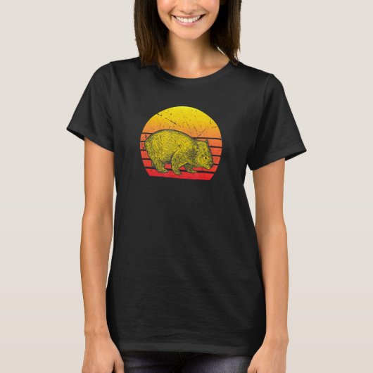 Wombat Retro Sunset T-shirt (Voorkant)
