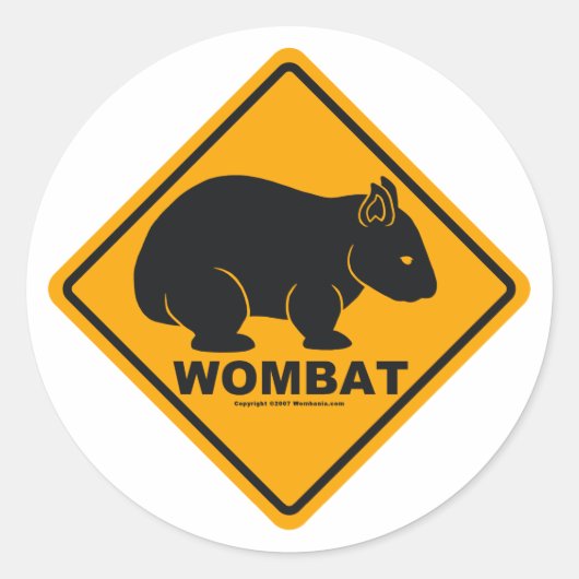 Wombat-teken Ronde Sticker (Voorkant)