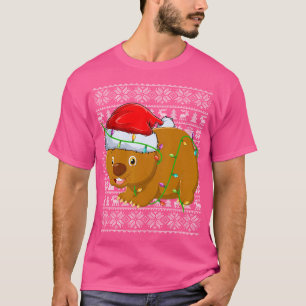 Wombat Ugly Xmas Lighting Santa Wombat Kerstmis T-shirt