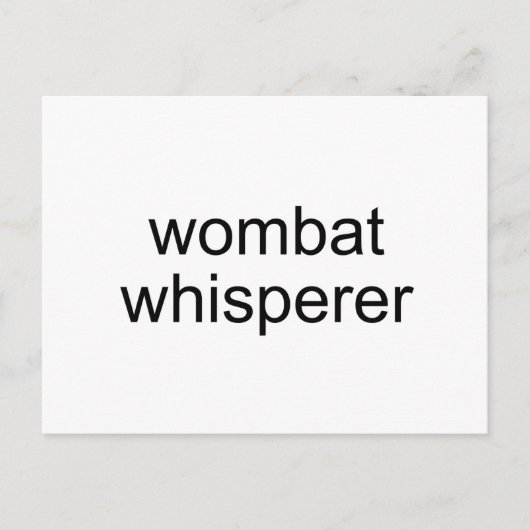 wombat whisper briefkaart (Voorkant)