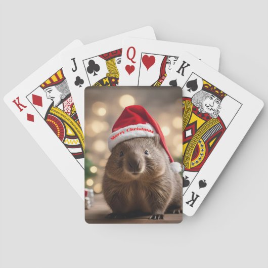 Wombat Wonderland: een gezellige kerstavond Pokerkaarten (Achterkant)