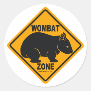 Wombat Zone Sign Ronde Sticker