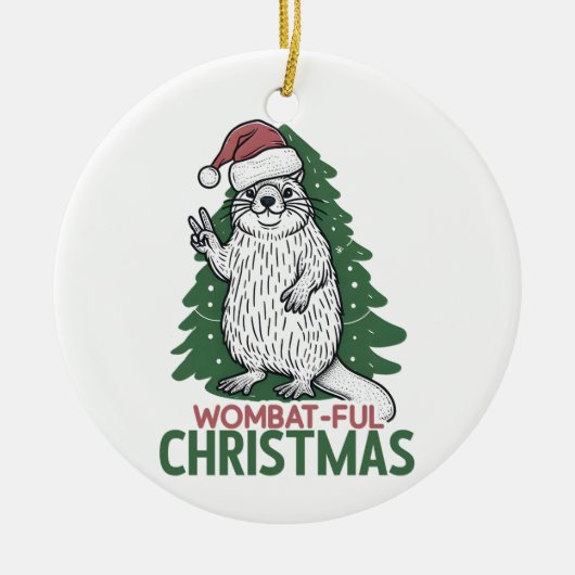Wombatful Christmas Keramisch Ornament (Voorkant)