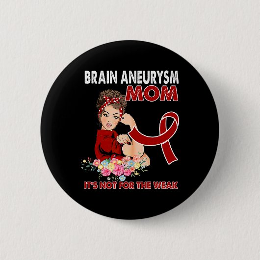 Women Brain Aneurysm Awareness Ribbon Ronde Button 5,7 Cm (Voorkant)