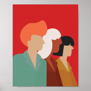Women Diversity - Mid-Century Modern, Empowered Poster