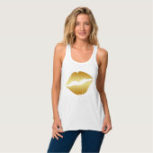 Women Gold Lips Tanktop (Volledige Voorkant)