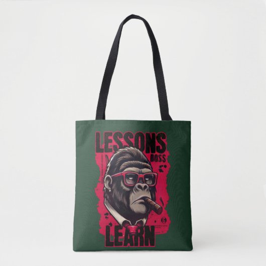 Women Gorilla Boss Lessons Learn Tote Draagtas (Voorkant)