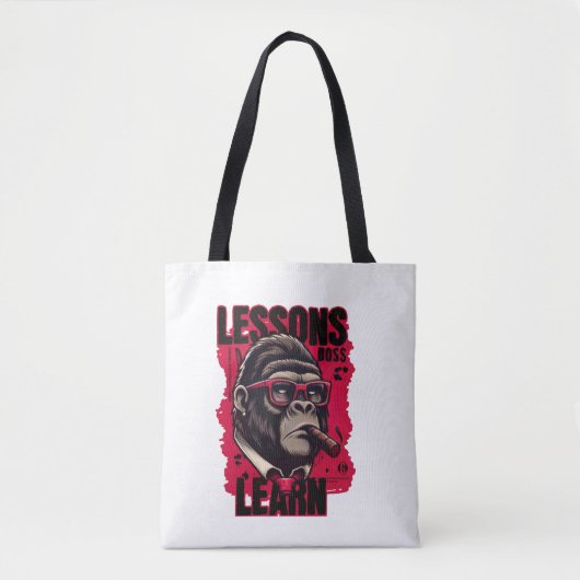Women Gorilla Boss Lessons Learn Tote Draagtas (Voorkant)