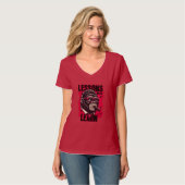 Women Gorilla Boss Lessons Learn V Neck T Shirt  (Voorkant volledig)
