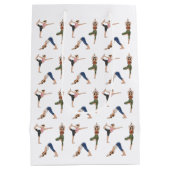Women In Various Yoga Poses Fun Workout Pattern Medium Cadeauzakje (Achterkant)