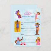 Women Pool party Kaart (Voorkant / Achterkant)
