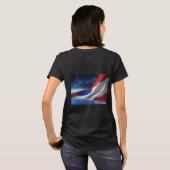 Women’s Basic T-Shirt with USA Flag Logo (Dos entier)