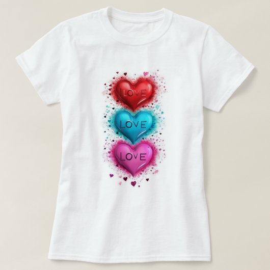 👕❤️Women’s Heart Love Basic T-Shirt (Design voorkant)