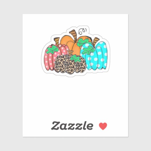 Women’s Pumpkin Leopard Print Graphic It’s Fall Y’ Sticker (Vel)