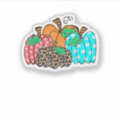 Women’s Pumpkin Leopard Print Graphic It’s Fall Y’ Sticker (Voorkant)