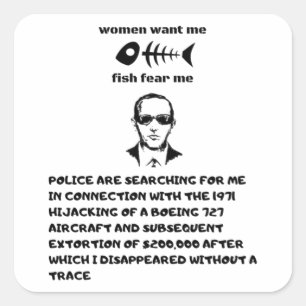 Women want me fish fear me db cooper vierkante sticker